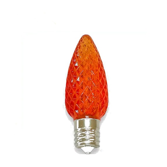 Orange Christmas light bulb